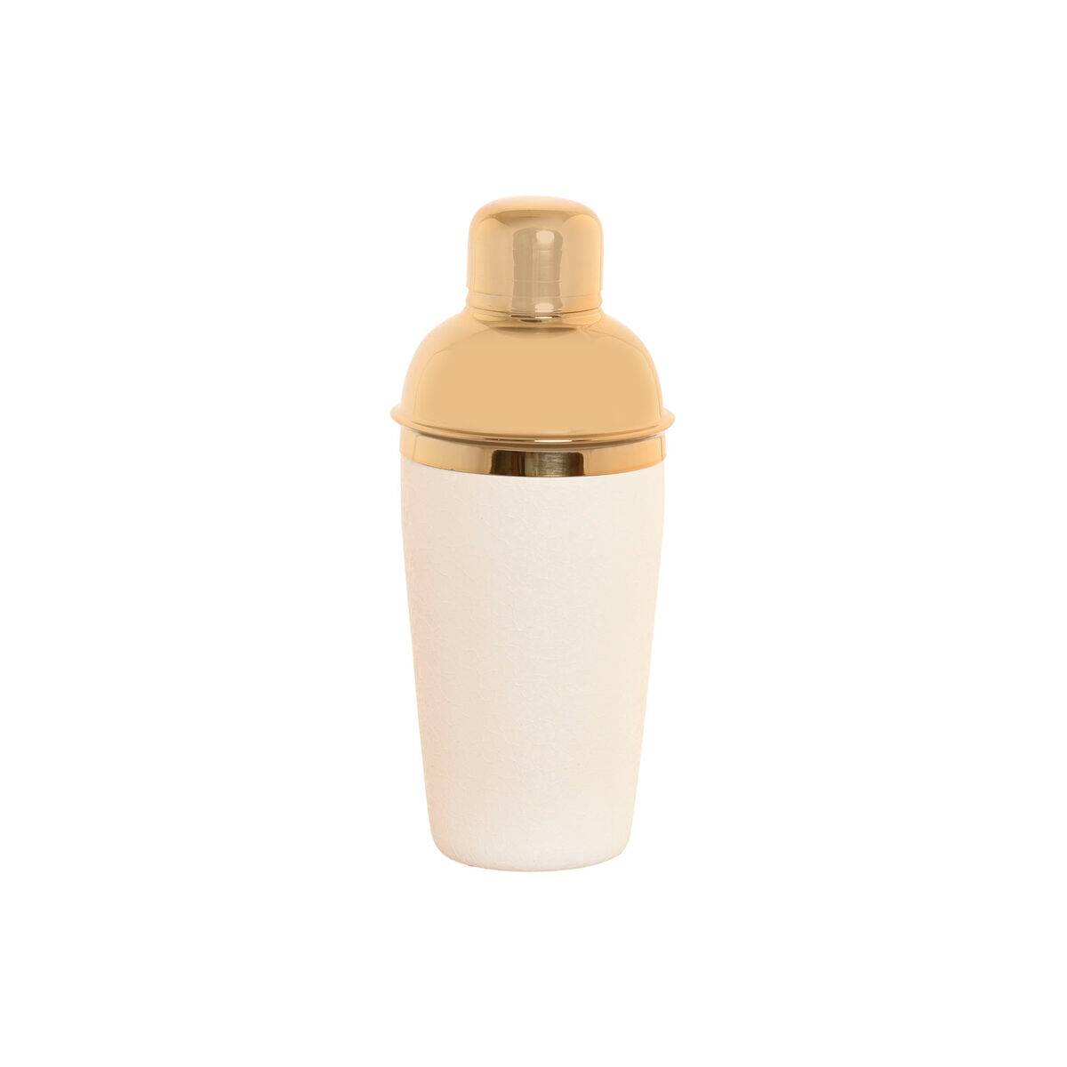 Coctelera Home ESPRIT Blanco Dorado Acero Inoxidable Aluminio 9,5 x 9,5 x 22 cm