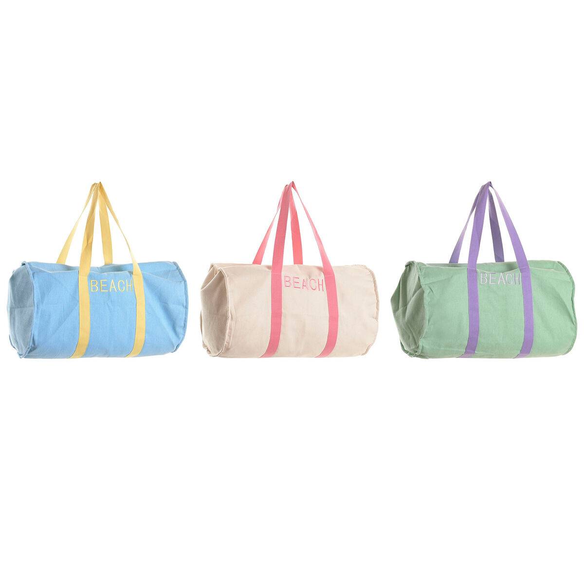 Bolsa de Playa Home ESPRIT Azul Blanco Verde polialgodon 60 x 38 x 38 cm (3 Unidades)
