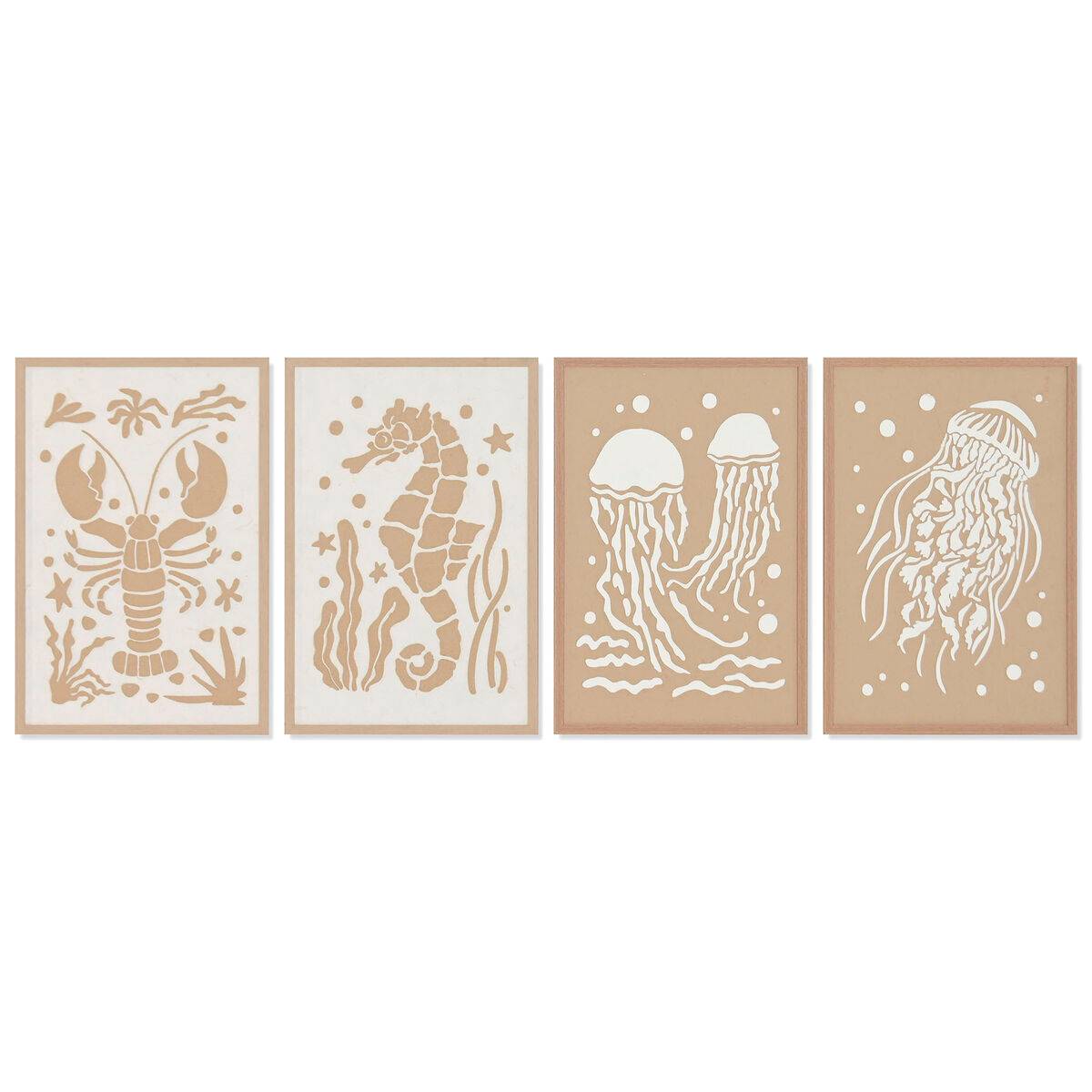 Cuadro Home ESPRIT Papel Poliestireno 40 x 3 x 60 cm (4 Unidades)