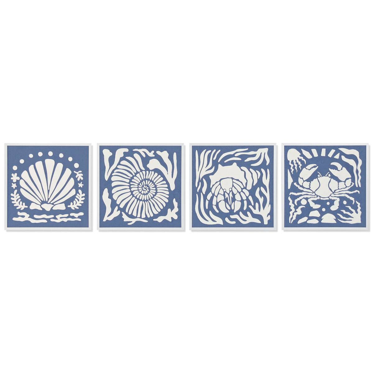 Cuadro Home ESPRIT Papel Poliestireno 50 x 3 x 50 cm (4 Unidades)