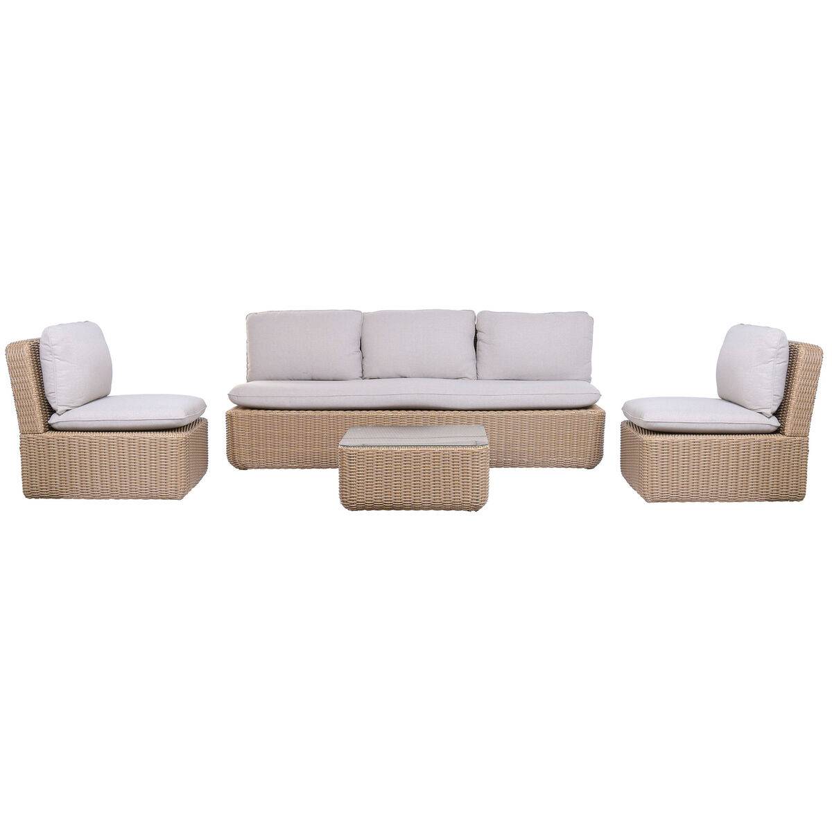 Sofá de Jardín Home ESPRIT Marrón Marrón claro 215 X 90 X 75 CM