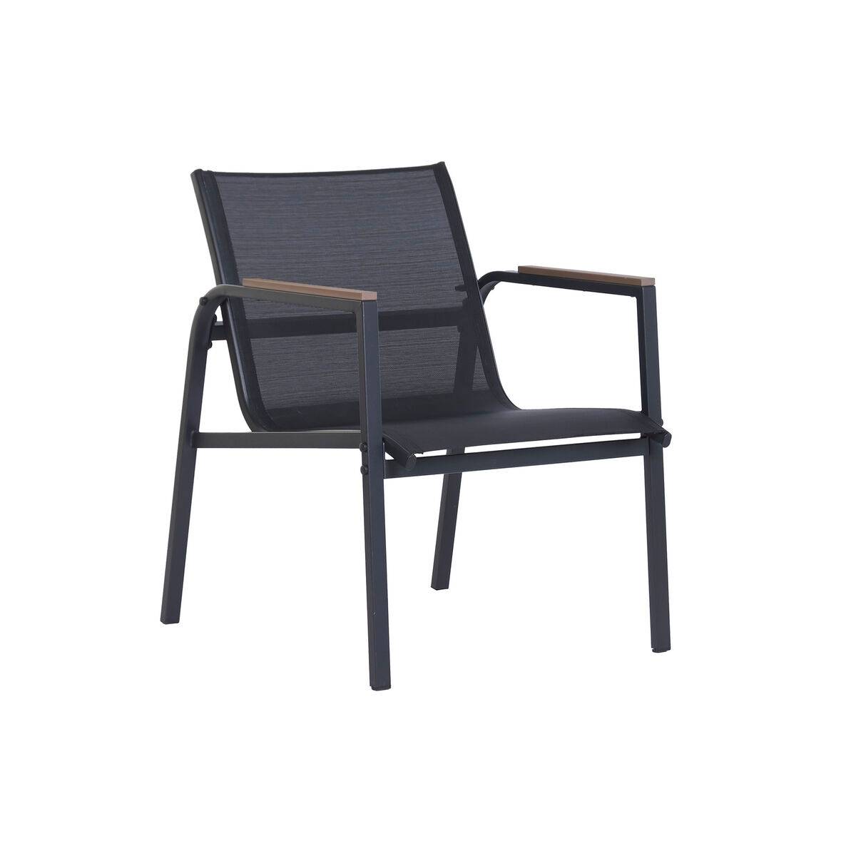 Sofá de Jardín Home ESPRIT Negro Gris oscuro 119 X 70 X 64 CM