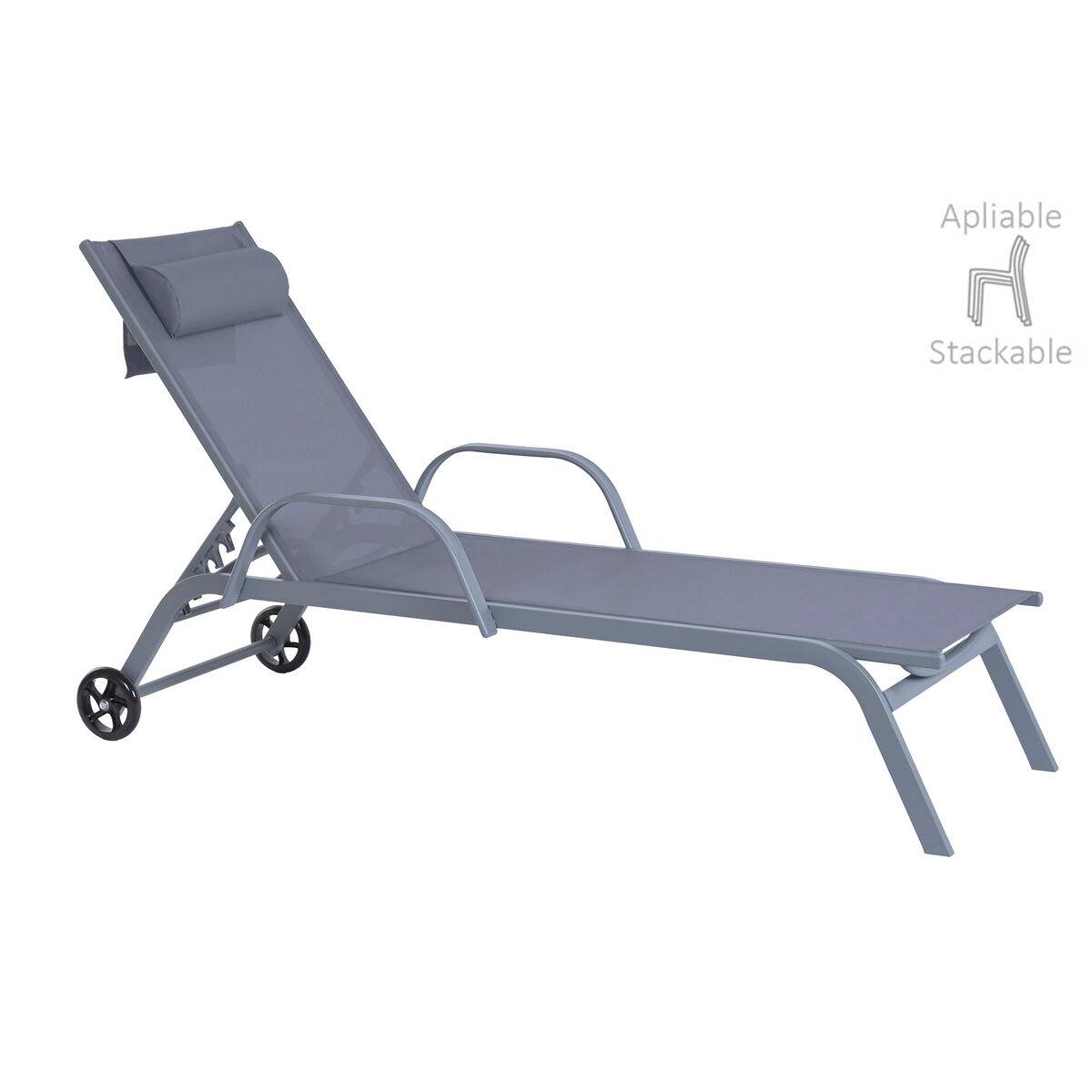 Tumbona Home ESPRIT Gris claro 199 X 63 X 101 CM