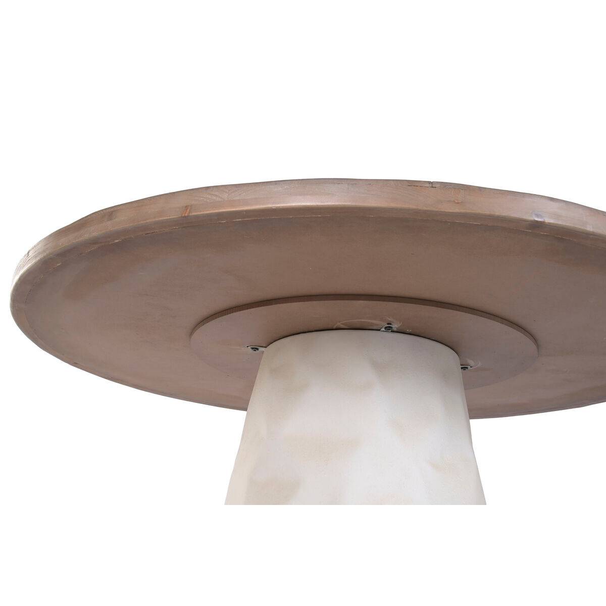 Mesa de Comedor Home ESPRIT Blanco Marrón Madera Metal 120 x 120 x 76 cm