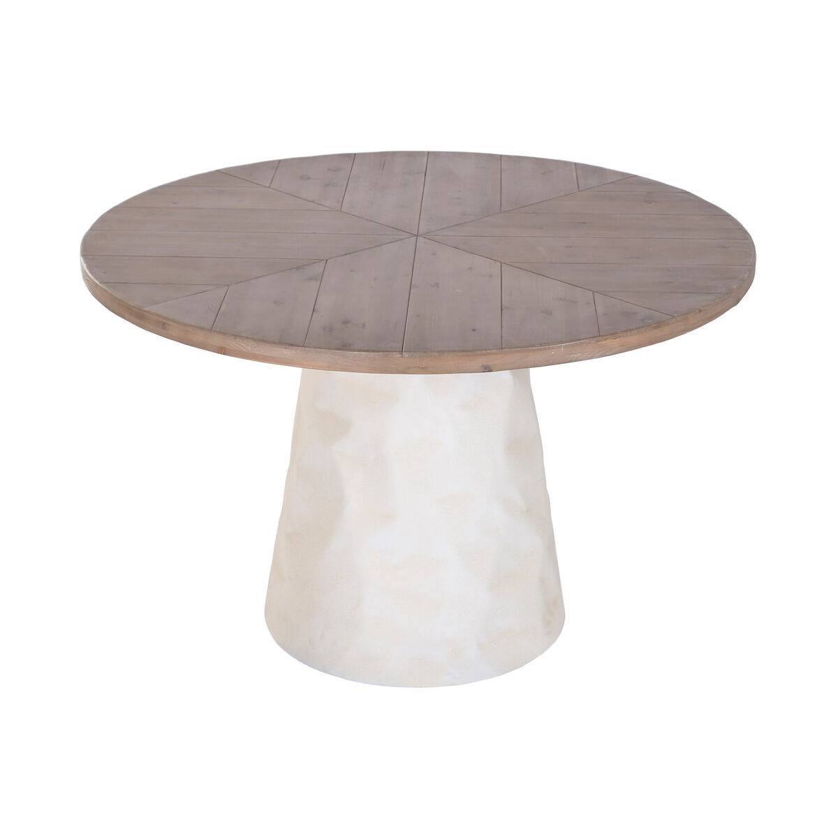 Mesa de Comedor Home ESPRIT Blanco Marrón Madera Metal 120 x 120 x 76 cm