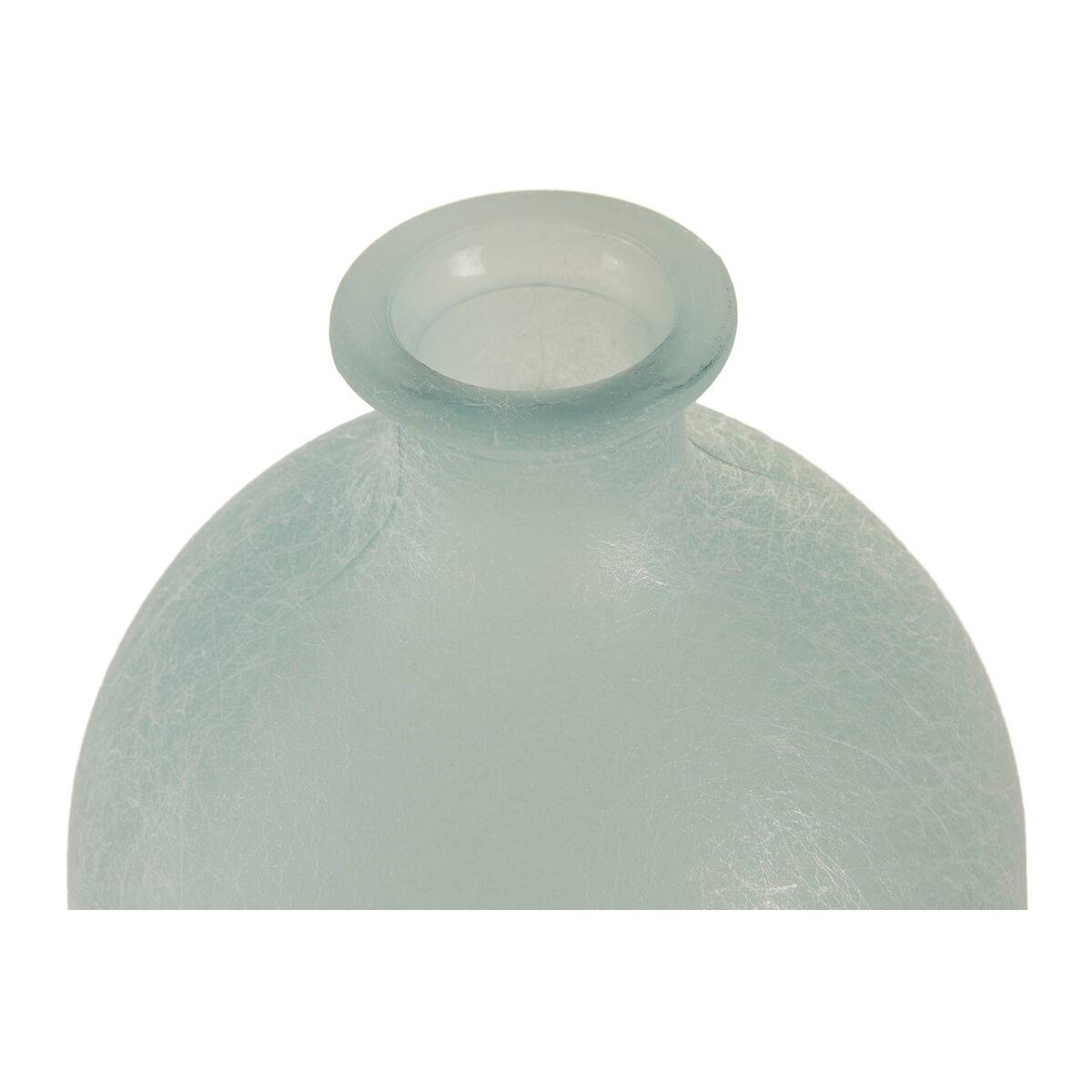 Jarrón Home ESPRIT Azul cielo Cristal reciclado Mediterráneo 19 x 19 x 45 cm