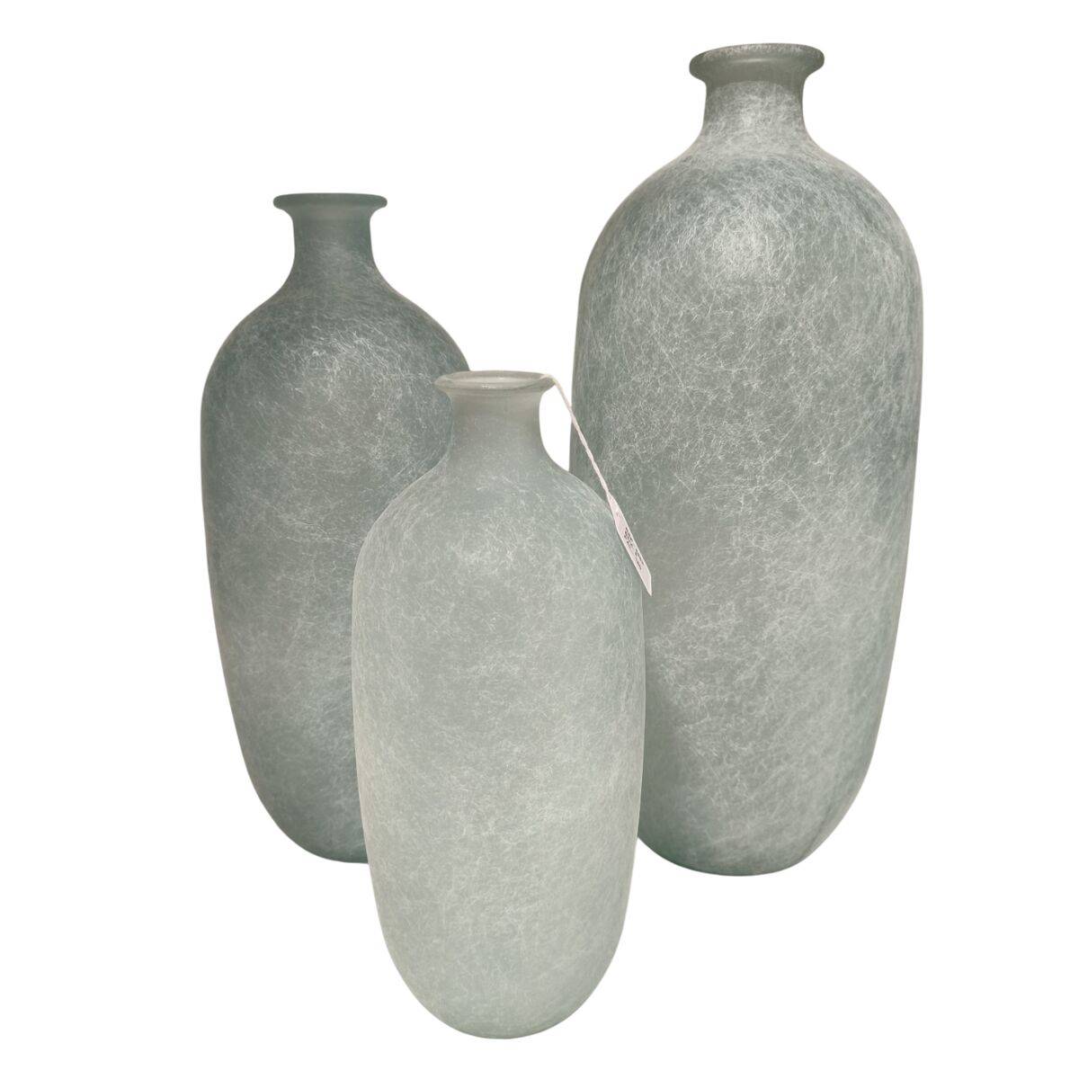Jarrón Home ESPRIT Azul cielo Cristal reciclado Mediterráneo 16 x 16 x 38 cm