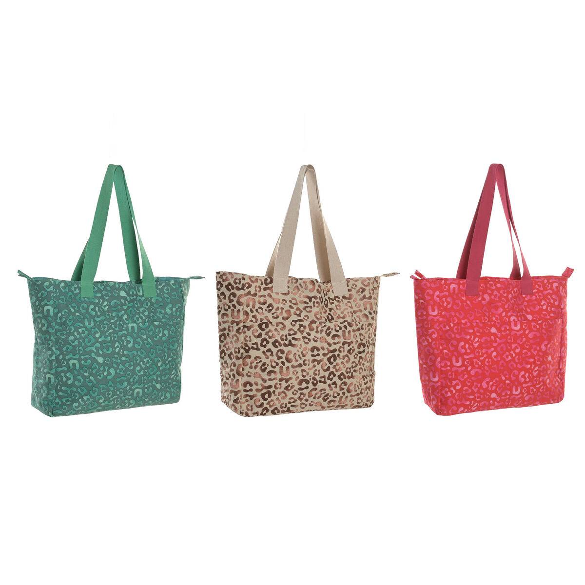 Bolso Mujer Home ESPRIT Marrón Verde Rosa 55 x 14 x 35 cm (3 Unidades)