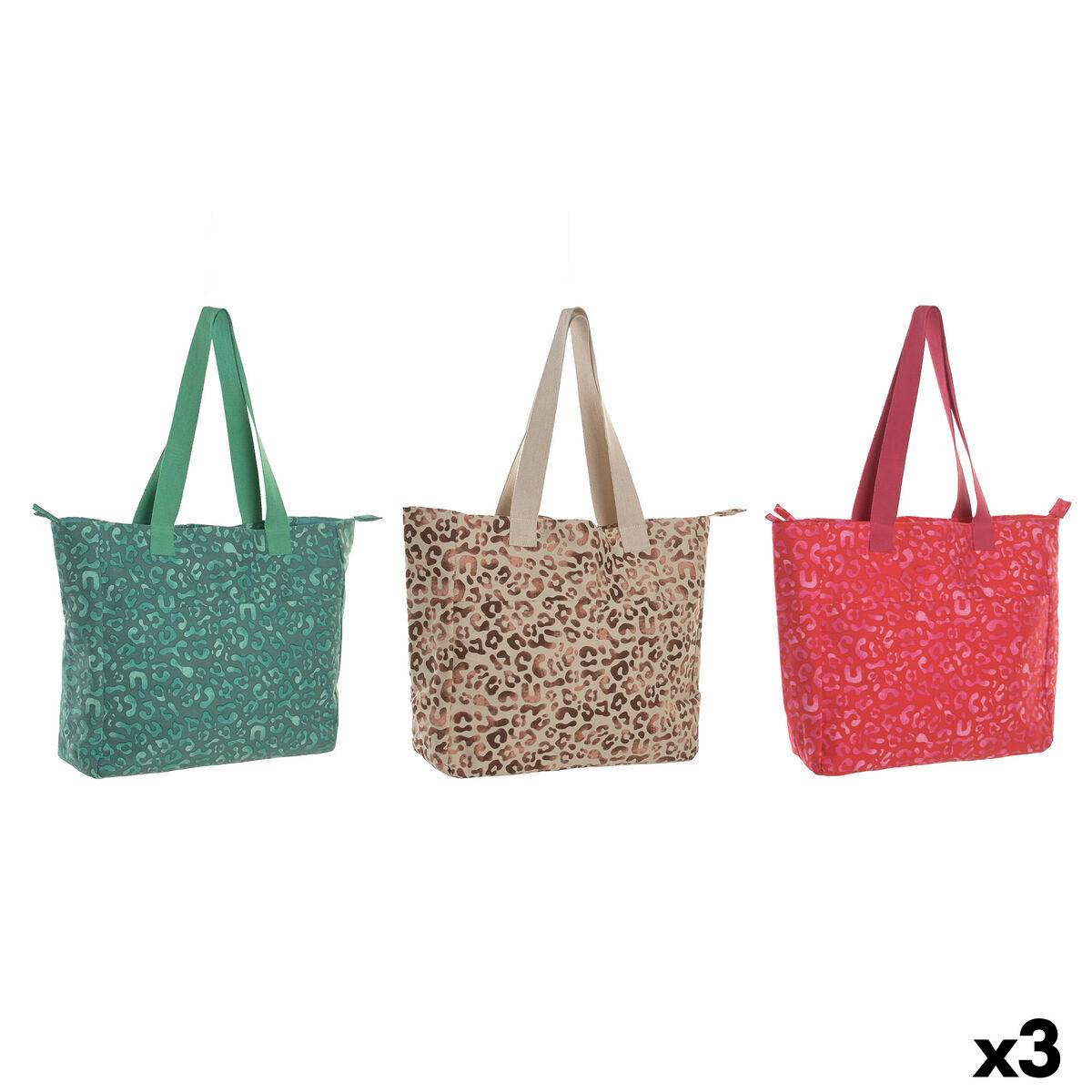 Bolso Mujer Home ESPRIT Marrón Verde Rosa 55 x 14 x 35 cm (3 Unidades)