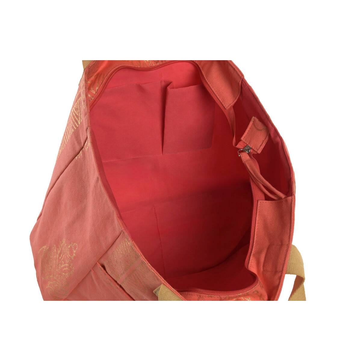 Bolso Mujer Home ESPRIT Verde Beige Dorado Coral 55 x 14 x 35 cm (3 Unidades)