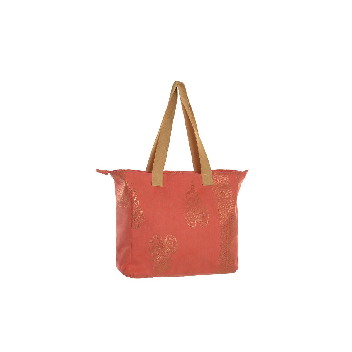 Bolso Mujer Home ESPRIT Verde Beige Dorado Coral 55 x 14 x 35 cm (3 Unidades)