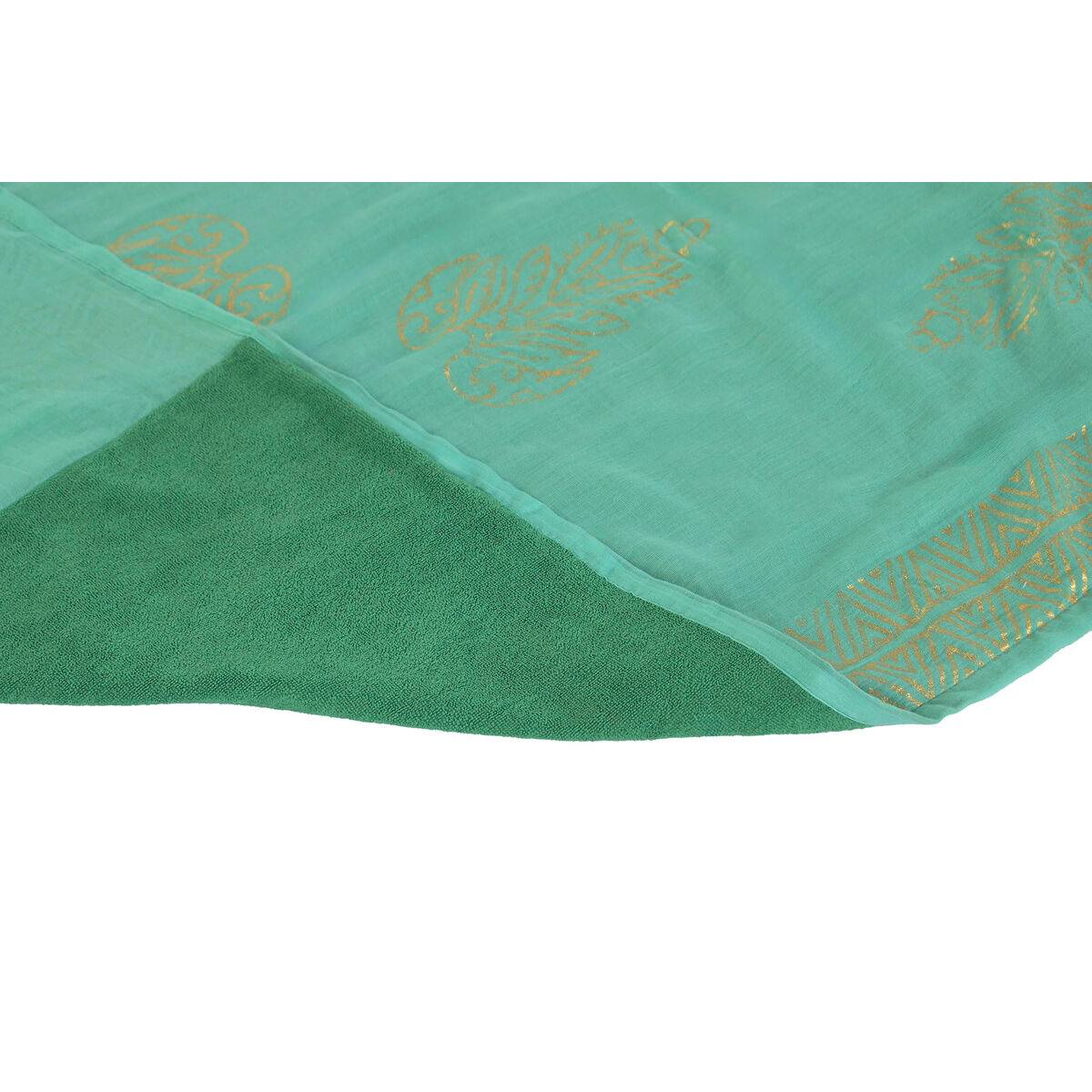 Toalla de Playa Home ESPRIT Verde Beige Dorado Coral Poliéster Algodón (3)