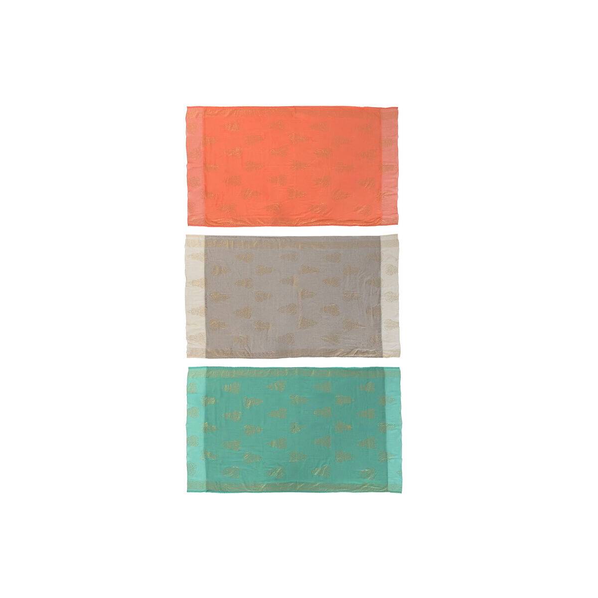 Toalla de Playa Home ESPRIT Verde Beige Dorado Coral Poliéster Algodón (3)