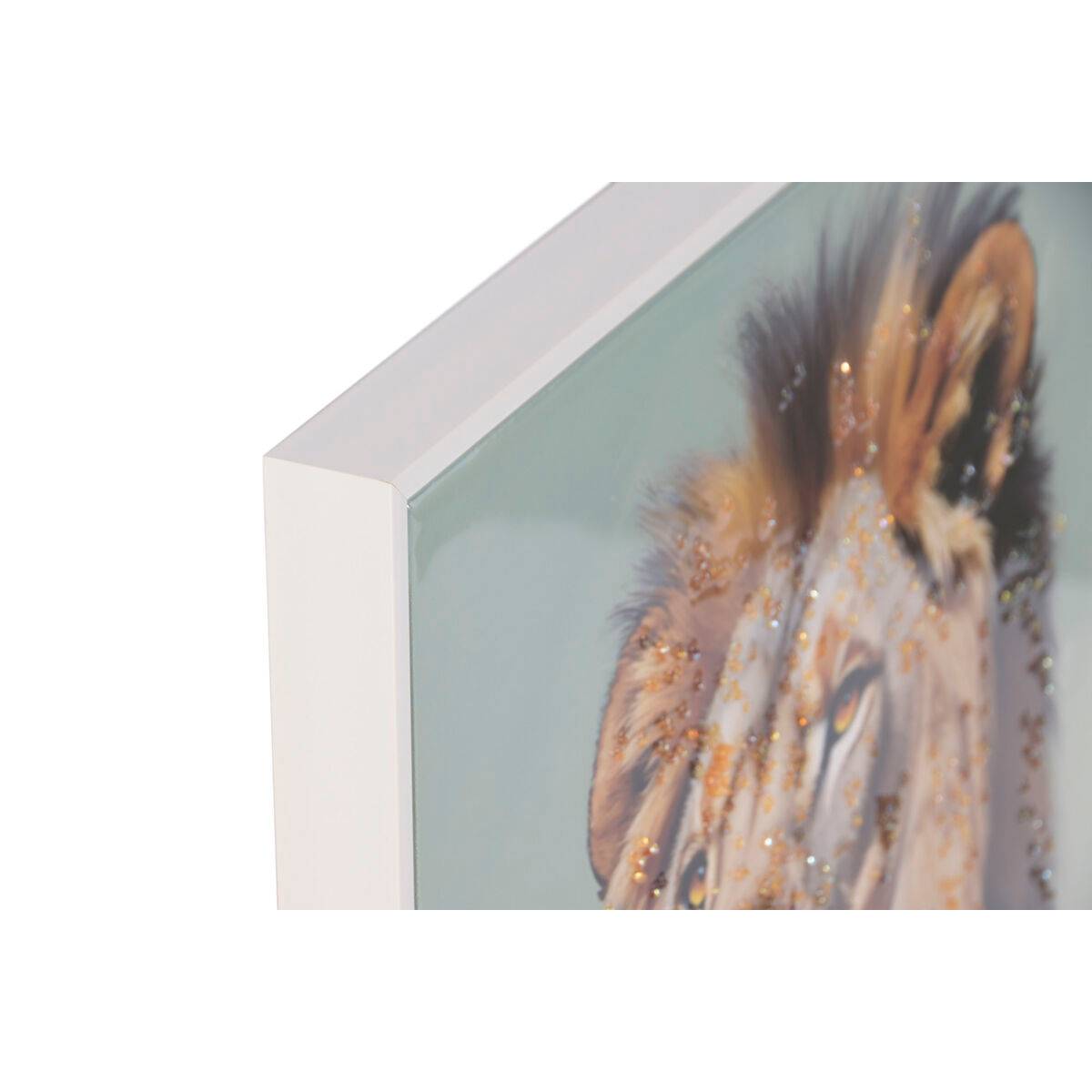 Lienzo Home ESPRIT Azul cielo León Urbano Lacado 62 x 3,5 x 92 cm (2 Unidades)