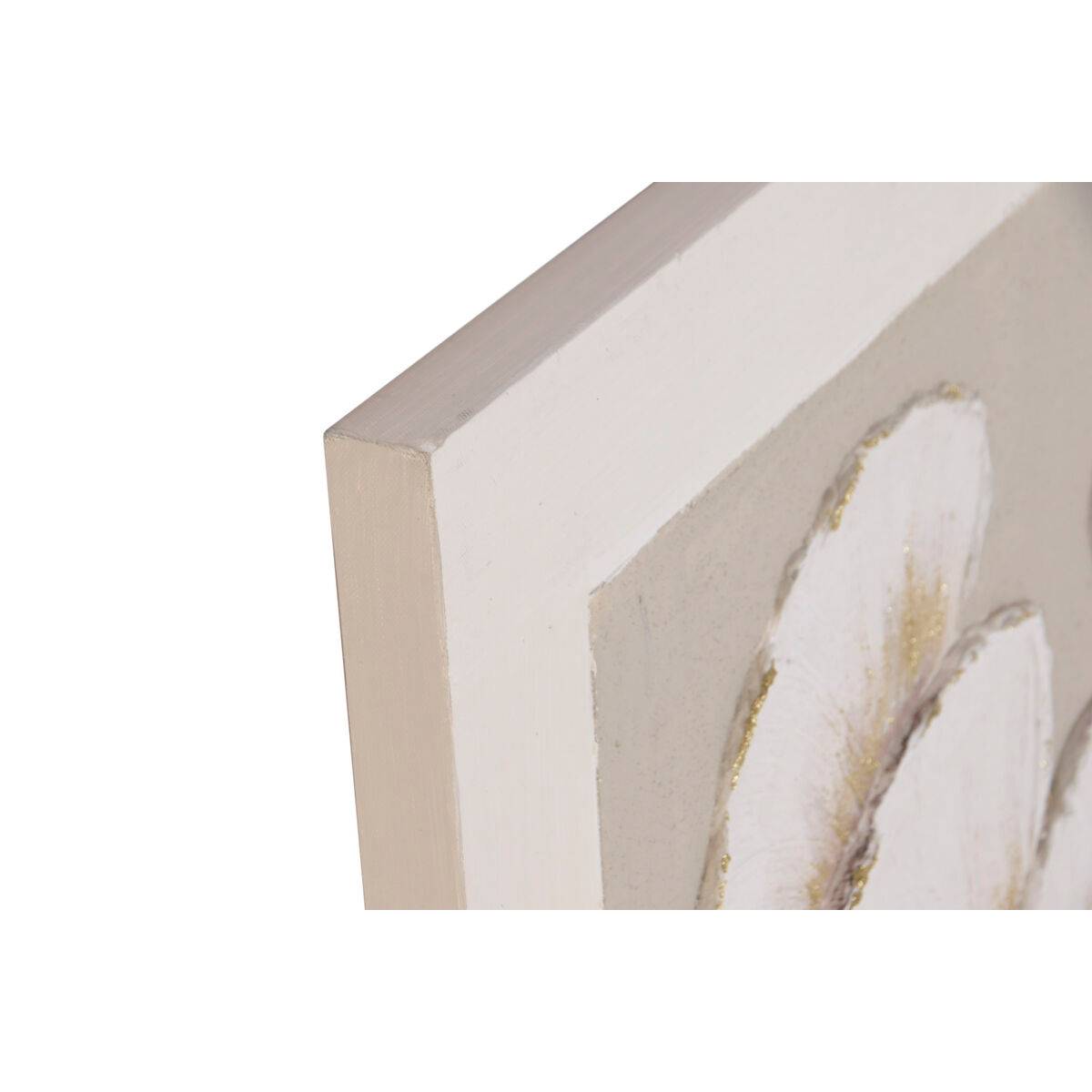 Lienzo Home ESPRIT Blanco Beige Jarrón Shabby Chic 100 x 3 x 100 cm (2 Unidades)