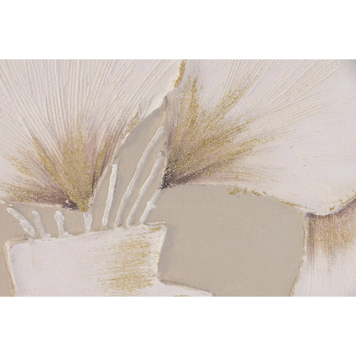 Lienzo Home ESPRIT Blanco Beige Jarrón Shabby Chic 100 x 3 x 100 cm (2 Unidades)