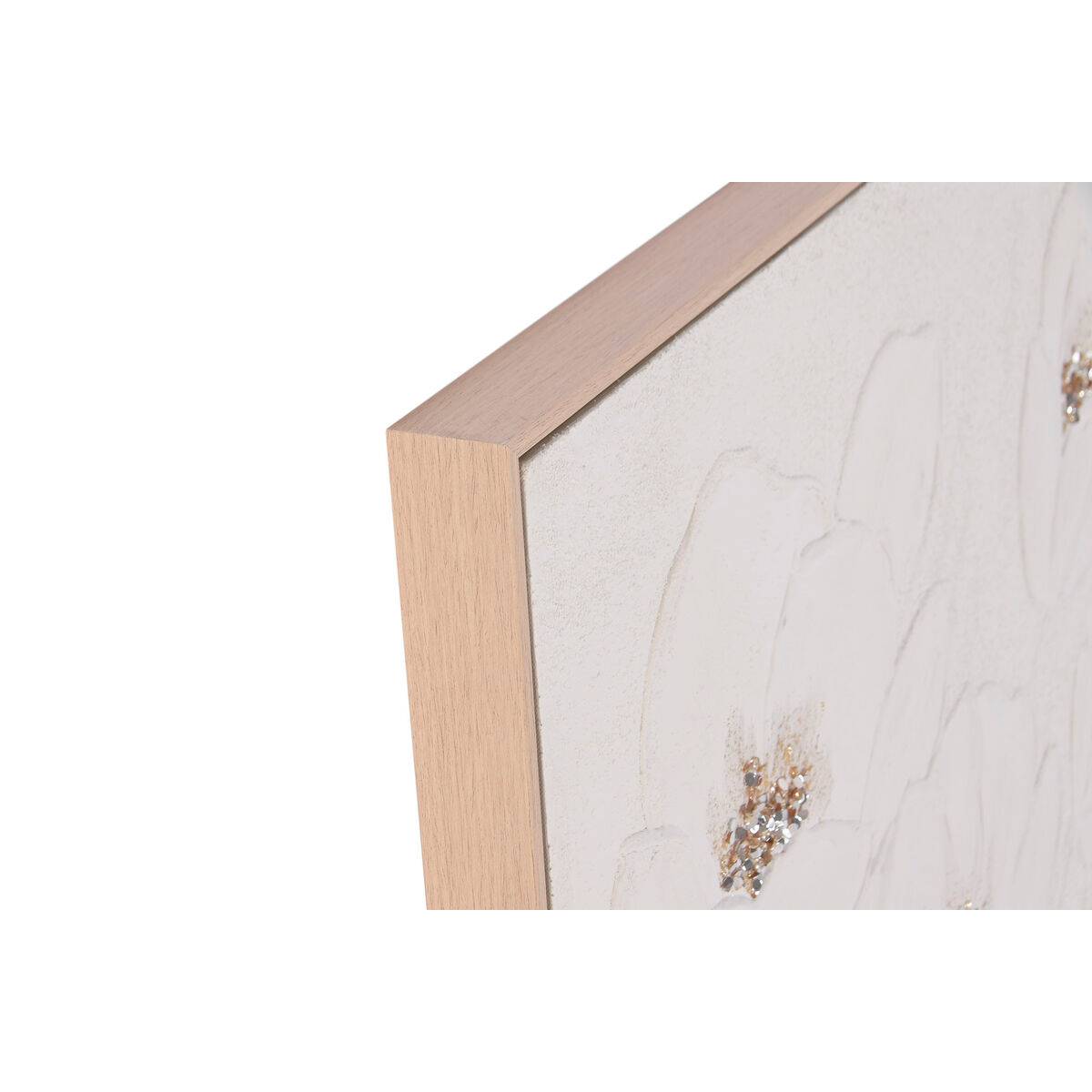Lienzo Home ESPRIT Blanco Flores Shabby Chic 92 x 4,5 x 122 cm (2 Unidades)