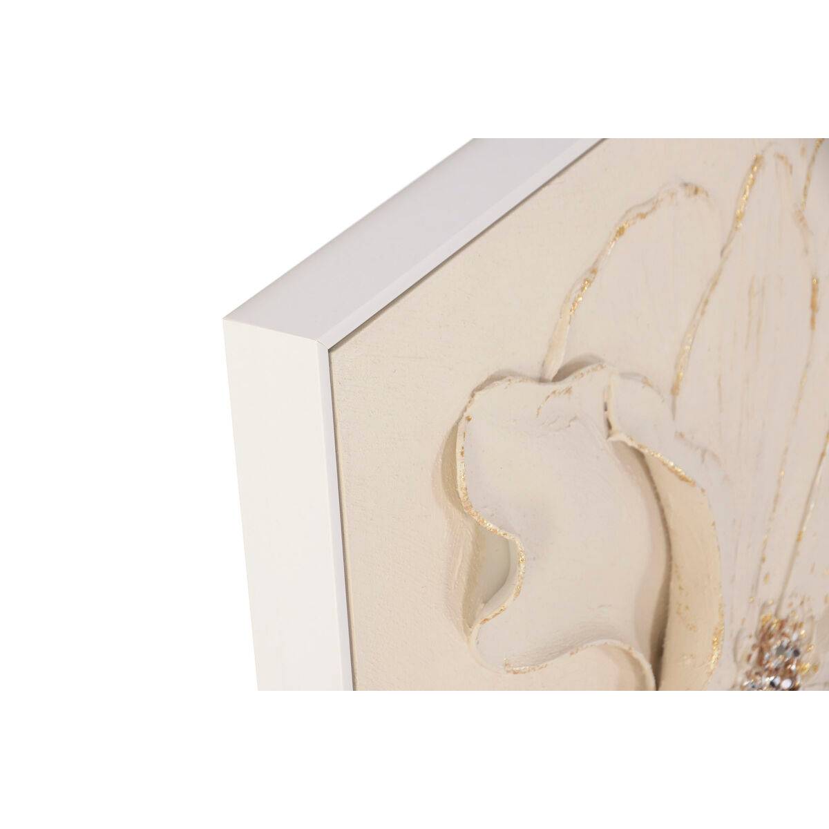 Lienzo Home ESPRIT Beige Flor Shabby Chic 82 x 4,5 x 82 cm (2 Unidades)