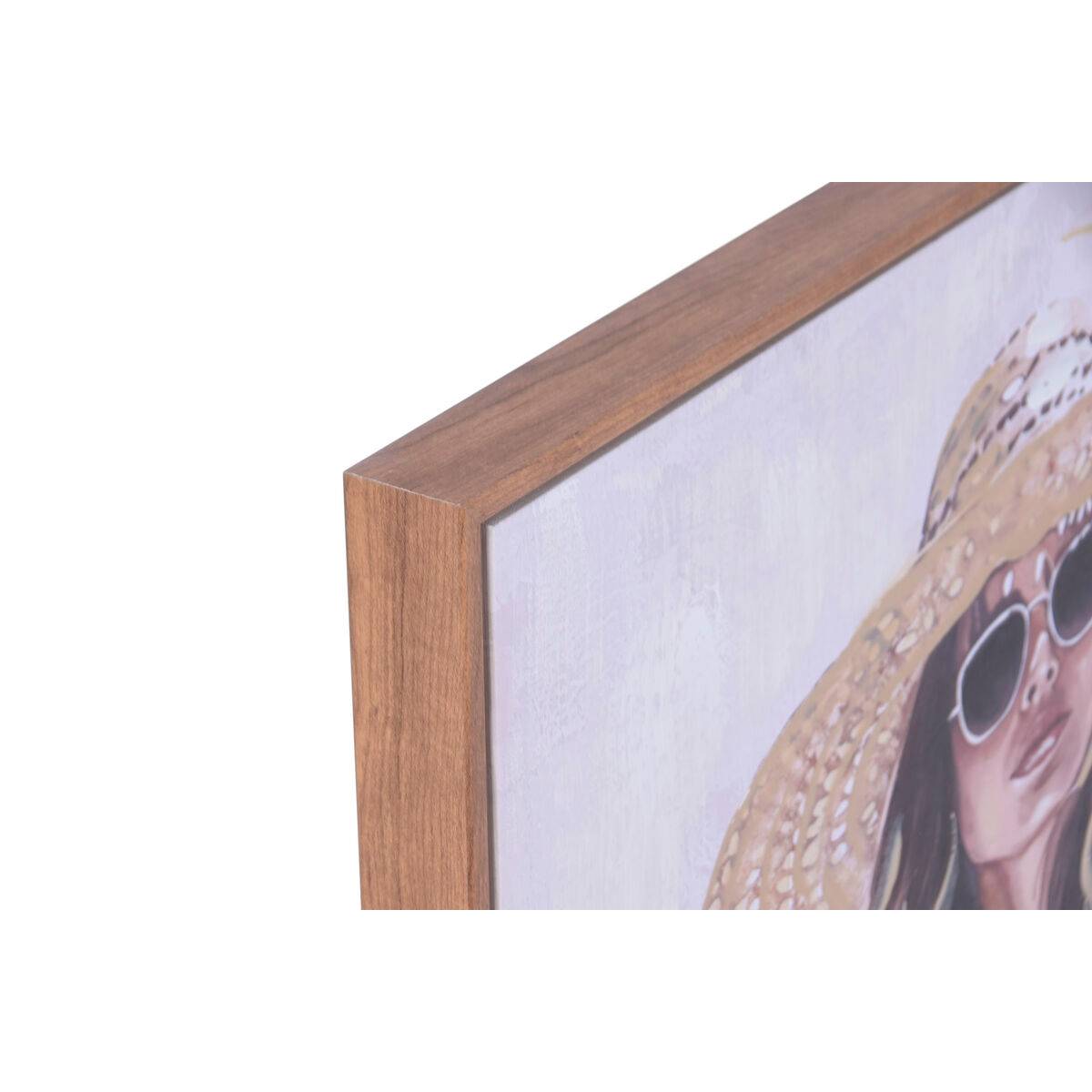Lienzo Home ESPRIT Blanco Beige Sombrero Boho 60 x 3,5 x 90 cm (2 Unidades)