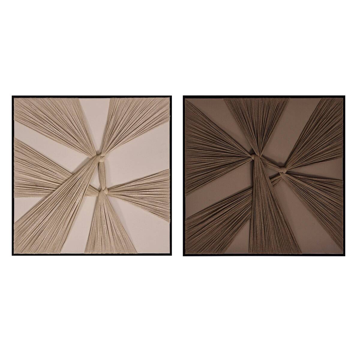 Lienzo Home ESPRIT Beige Moka Moderno 60 x 3 x 60 cm (2 Unidades)