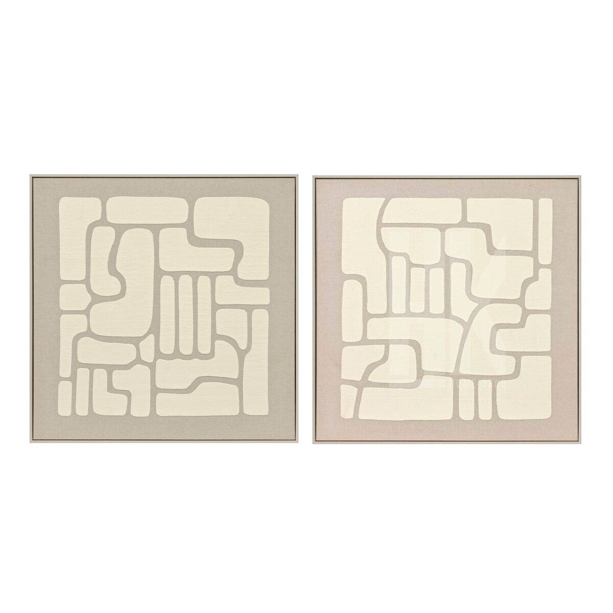 Cuadro Home ESPRIT Madera MDF 80 x 3,8 x 80 cm (2 Unidades)