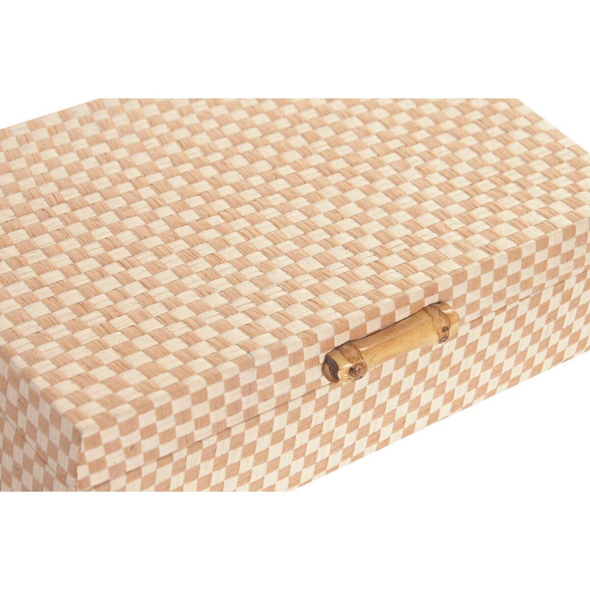 Caja-Joyero Home ESPRIT Beige Madera 30 X 21 X 9,4 CM (2 Unidades)