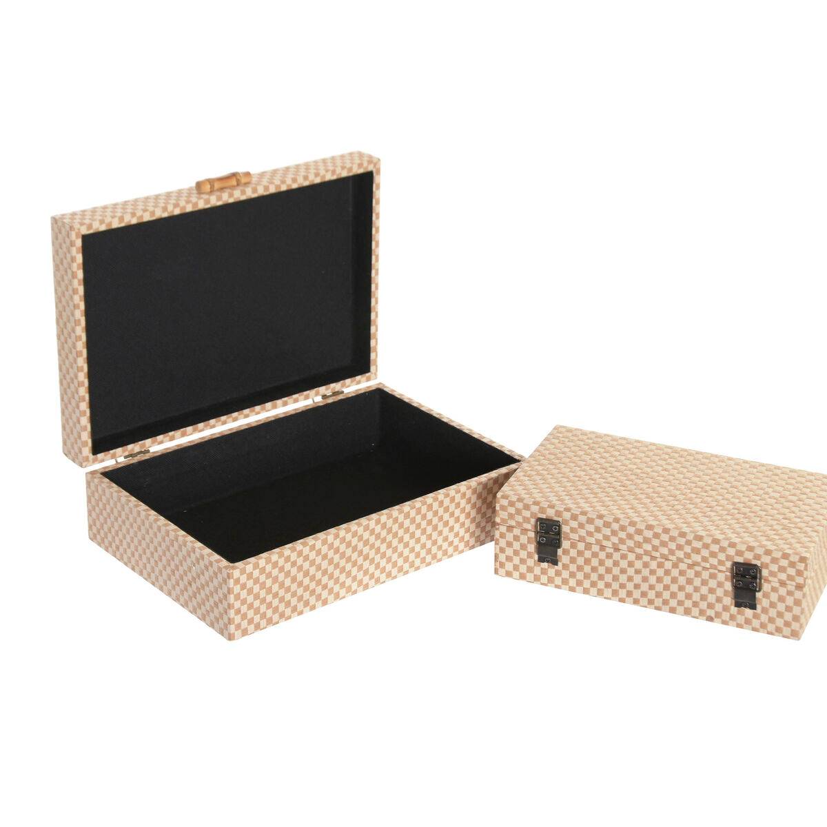 Caja-Joyero Home ESPRIT Beige Madera 30 X 21 X 9,4 CM (2 Unidades)