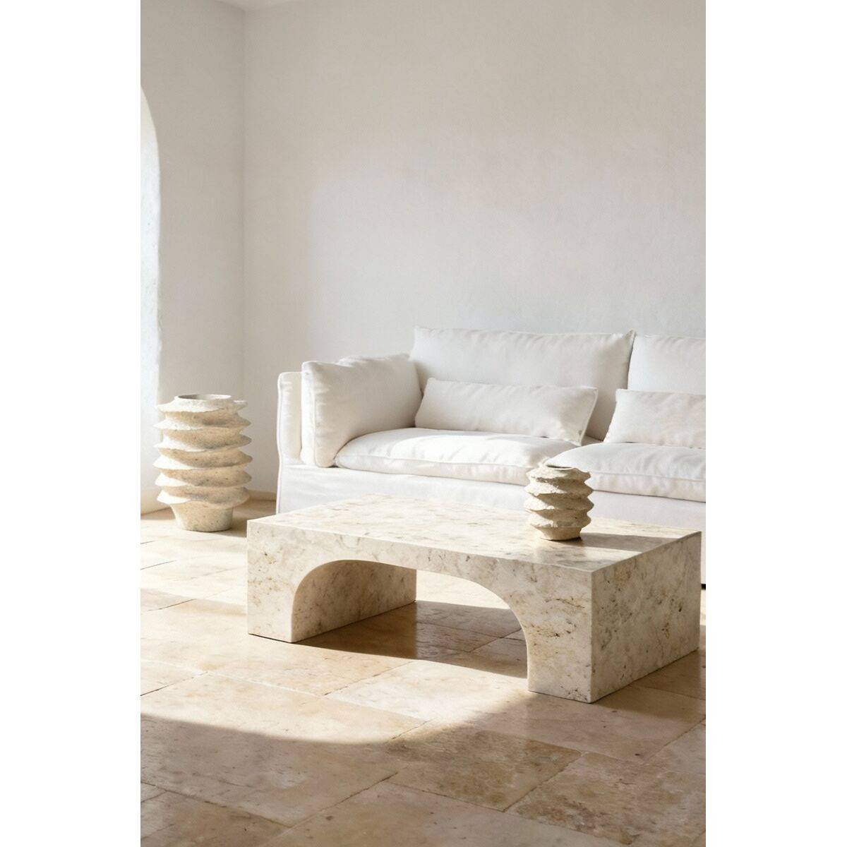 Jarrón Home ESPRIT Beige Resina Urbano 22 x 22 x 23 cm