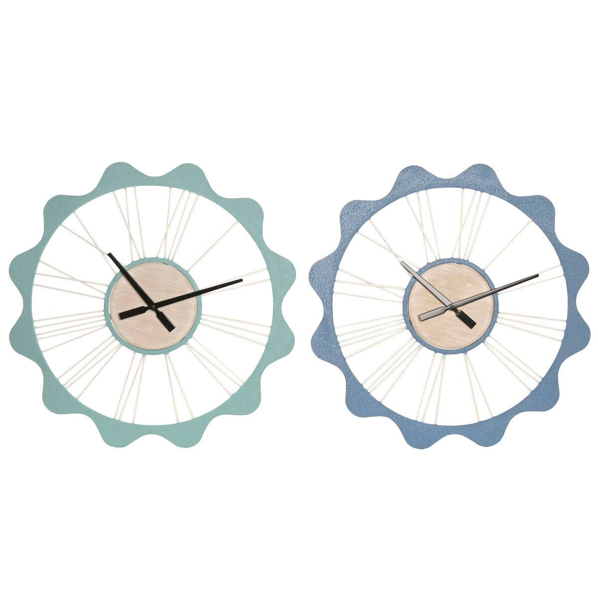 Reloj de Mesa Home ESPRIT Azul Turquesa Urbano Arco (2 Unidades)
