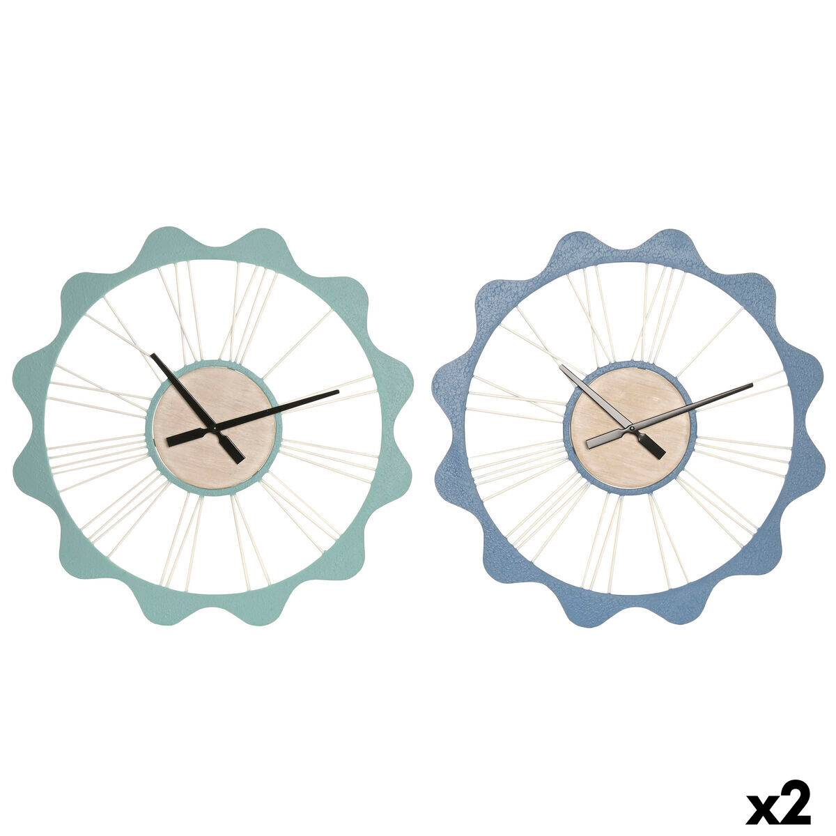 Reloj de Mesa Home ESPRIT Azul Turquesa Urbano Arco (2 Unidades)
