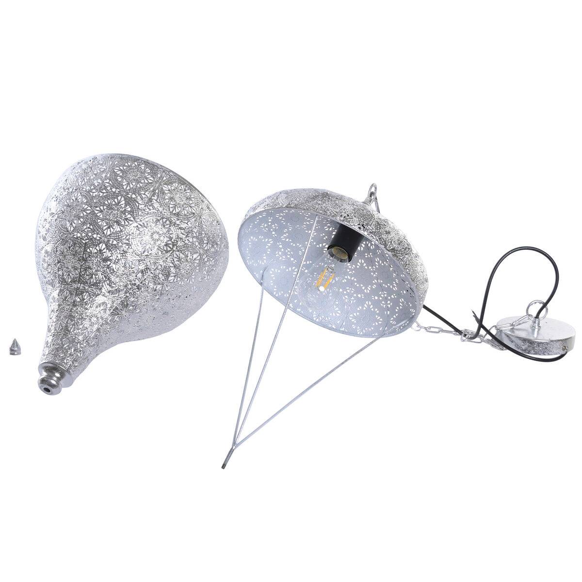 Lámpara de Techo Home ESPRIT Plateado Metal 50 W 30 x 30 x 55 cm