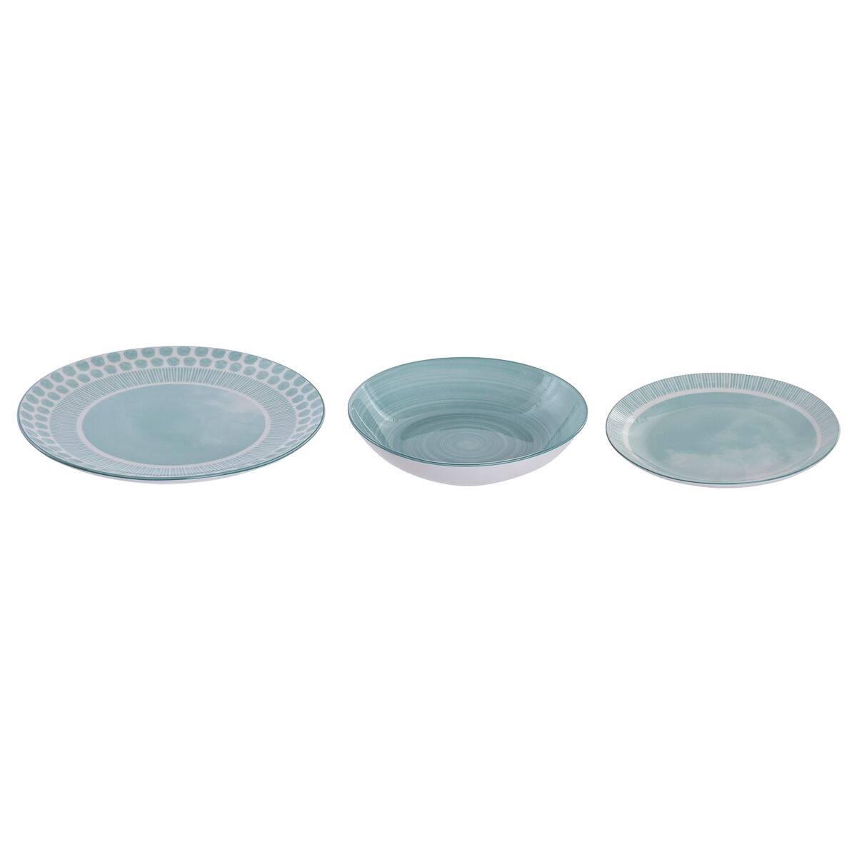 Set de Vajilla Home ESPRIT Turquesa Porcelana 18 Piezas