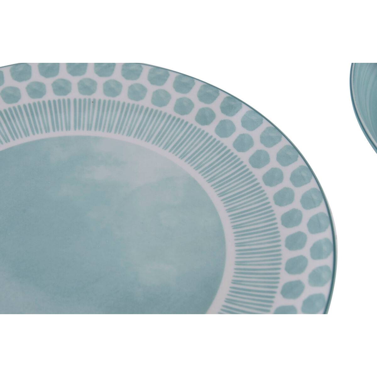 Set de Vajilla Home ESPRIT Turquesa Porcelana 18 Piezas