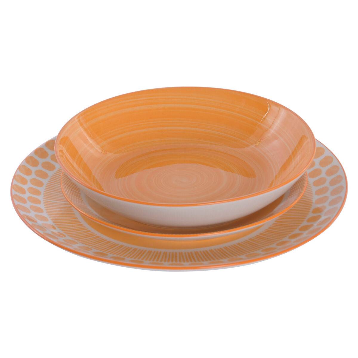 Set de Vajilla Home ESPRIT Naranja Porcelana 18 Piezas