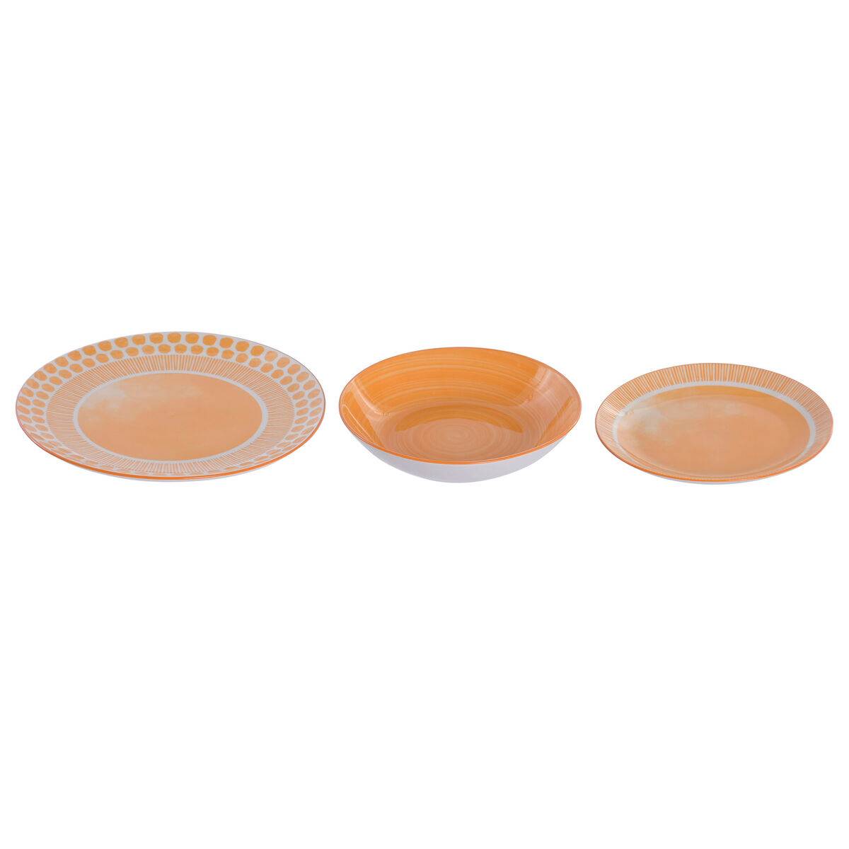 Set de Vajilla Home ESPRIT Naranja Porcelana 18 Piezas