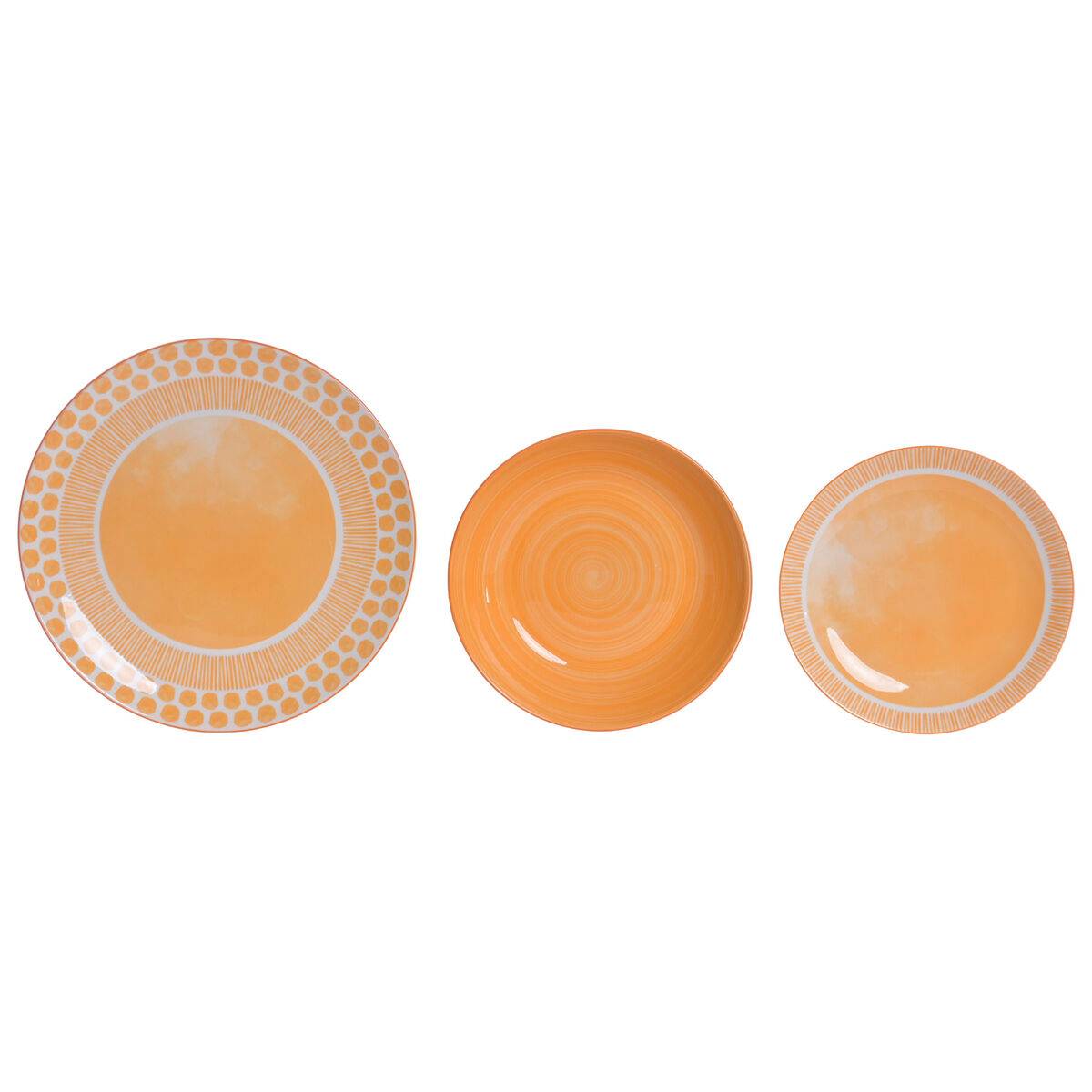 Set de Vajilla Home ESPRIT Naranja Porcelana 18 Piezas