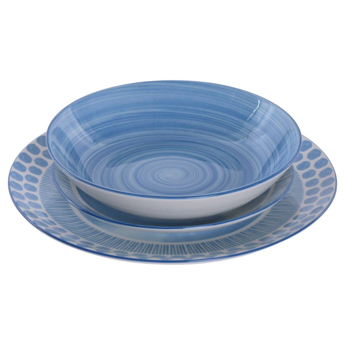 Set de Vajilla Home ESPRIT Azul claro Porcelana 18 Piezas
