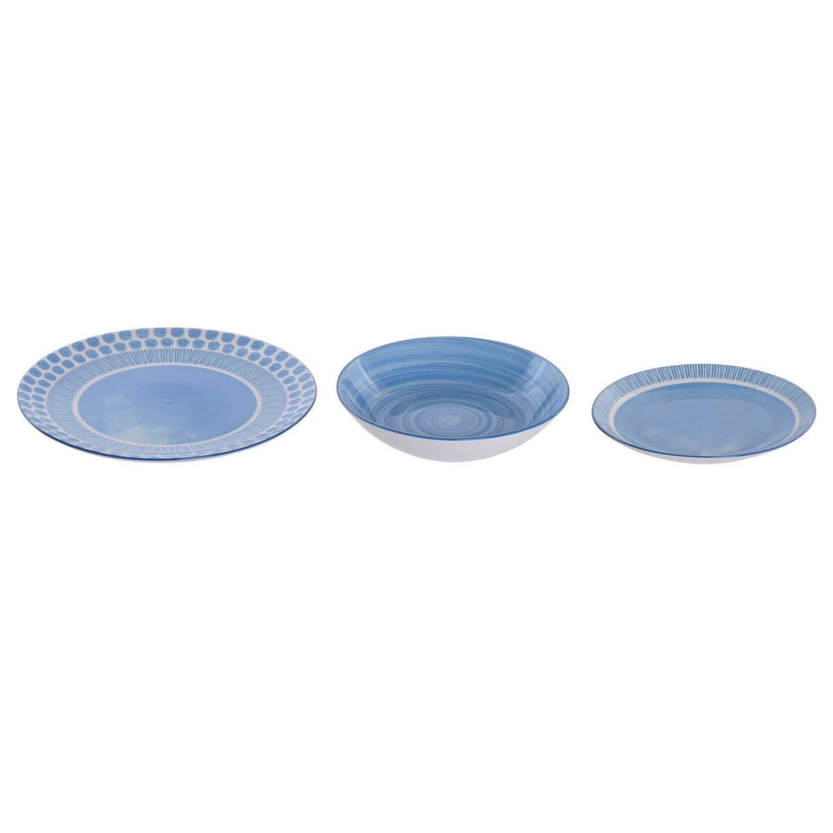 Set de Vajilla Home ESPRIT Azul claro Porcelana 18 Piezas