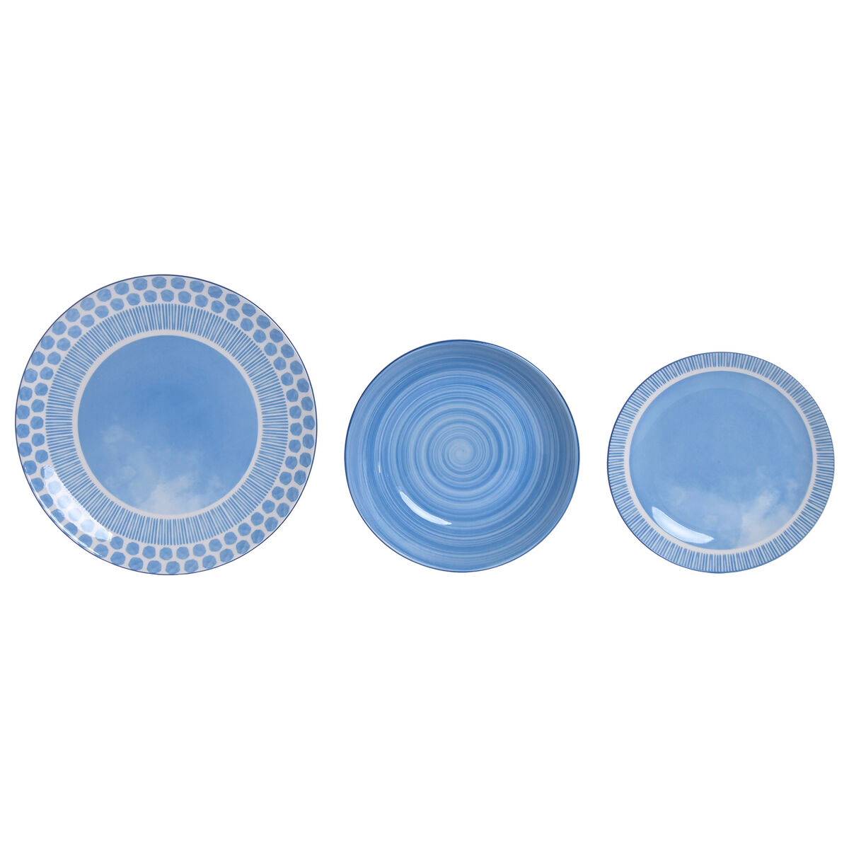 Set de Vajilla Home ESPRIT Azul claro Porcelana 18 Piezas