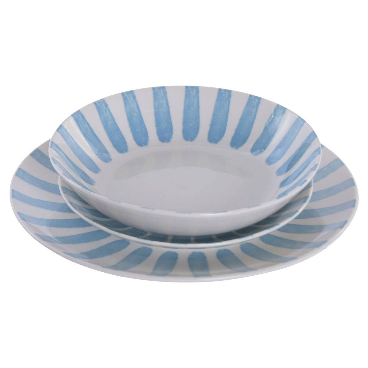 Set de Vajilla Home ESPRIT Azul Porcelana 18 Piezas