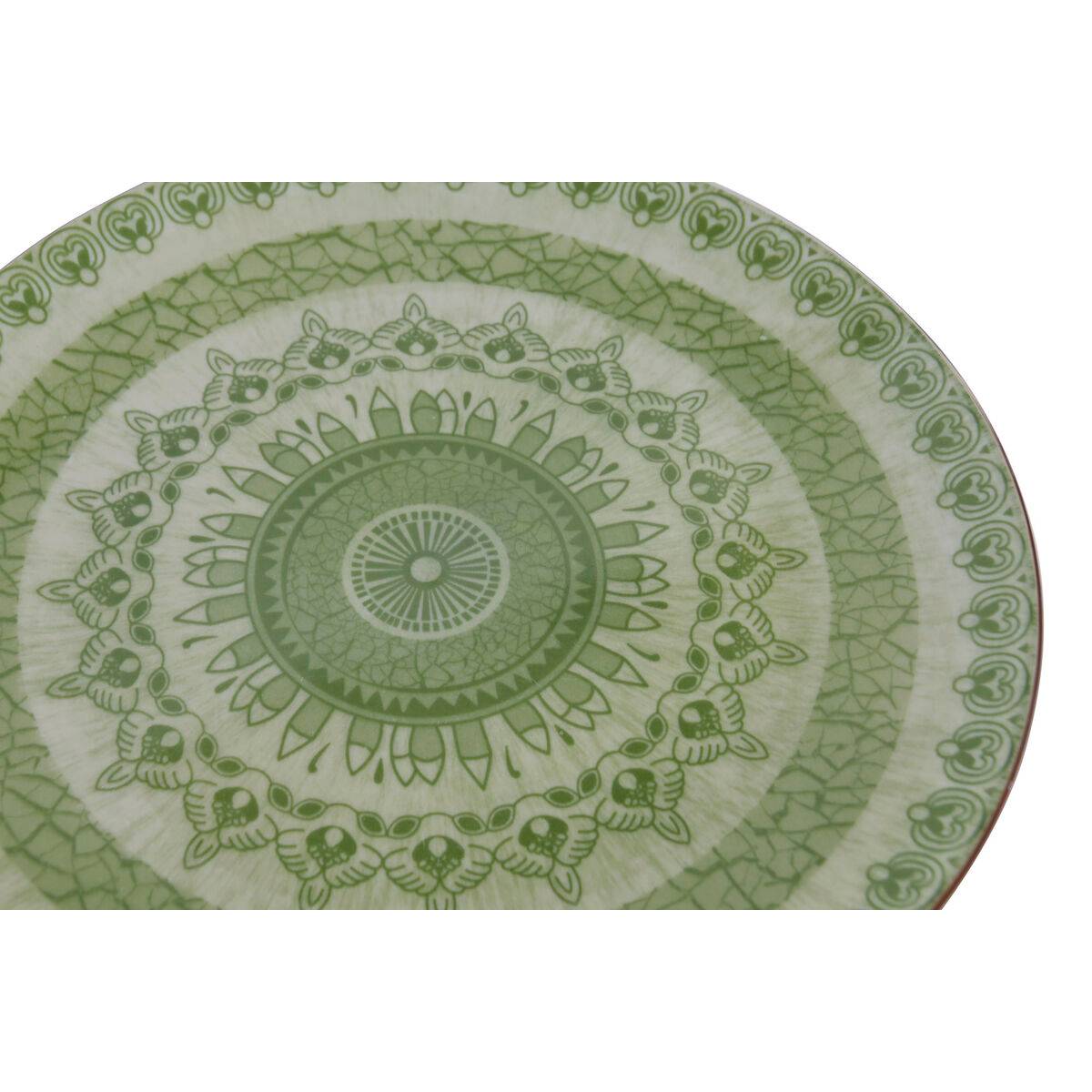 Set de Vajilla Home ESPRIT Verde Porcelana Árabe 18 Piezas