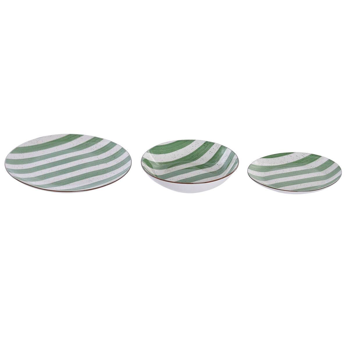 Set de Vajilla Home ESPRIT Verde Porcelana Mediterráneo 18 Piezas