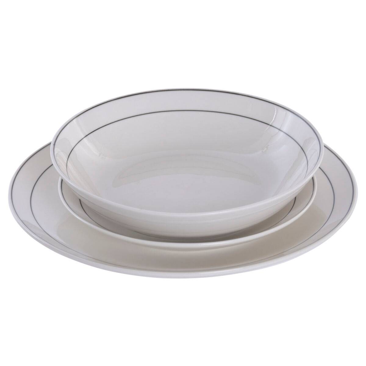 Set de Vajilla Home ESPRIT Blanco Negro Porcelana 18 Piezas