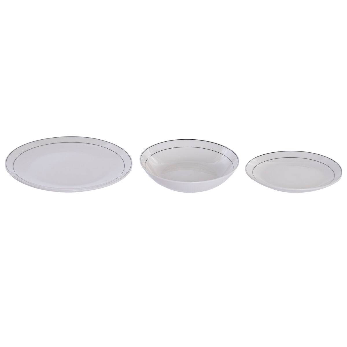 Set de Vajilla Home ESPRIT Blanco Negro Porcelana 18 Piezas