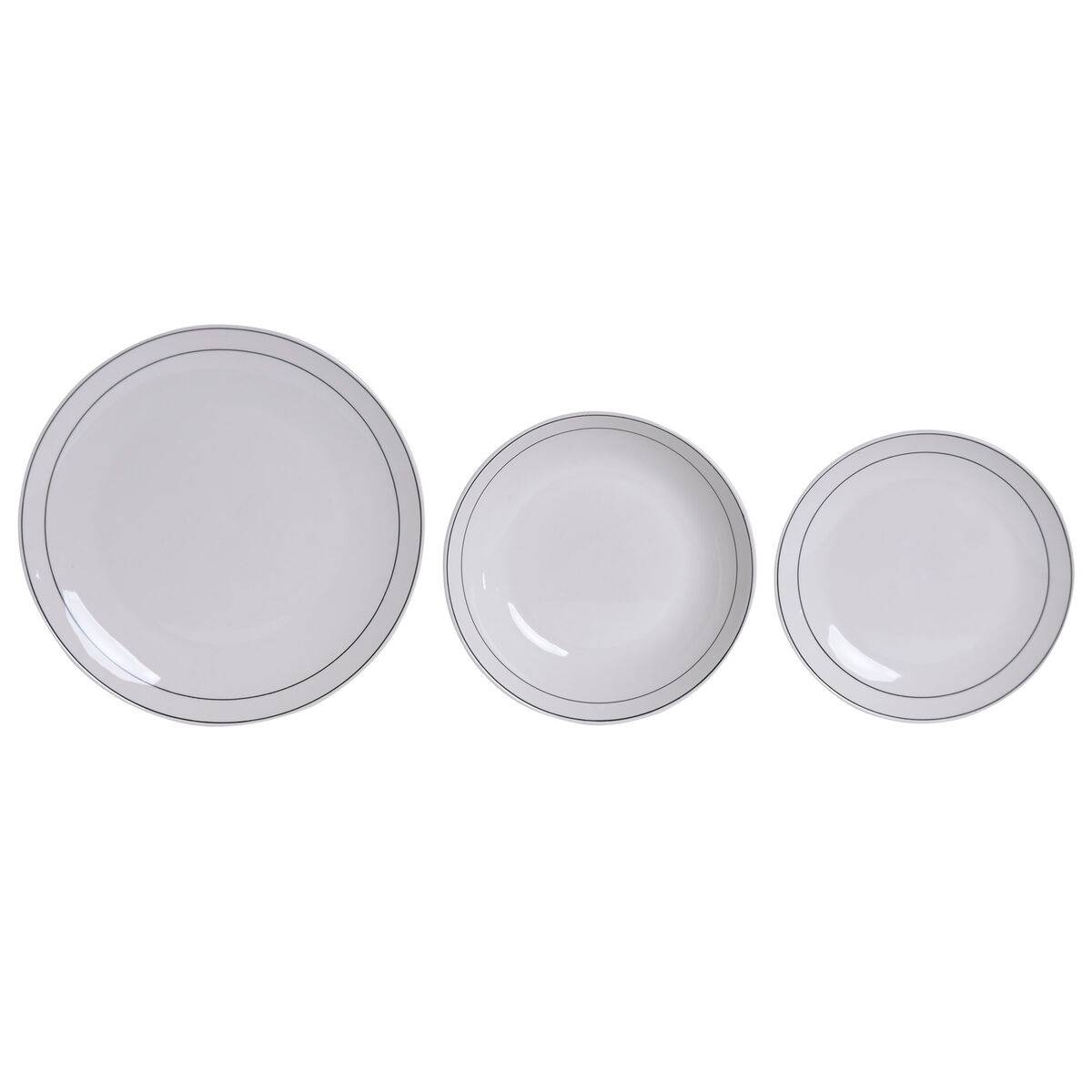 Set de Vajilla Home ESPRIT Blanco Negro Porcelana 18 Piezas