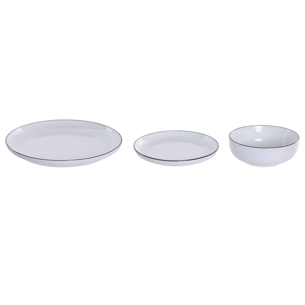 Set de Vajilla Home ESPRIT Blanco Negro Porcelana 18 Piezas