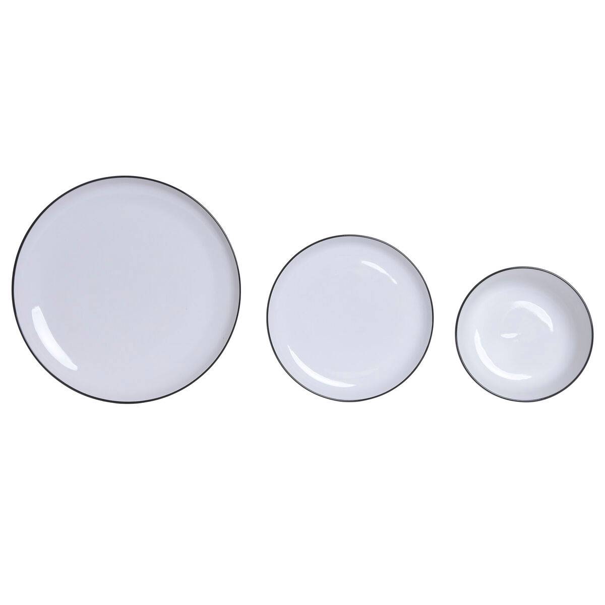 Set de Vajilla Home ESPRIT Blanco Negro Porcelana 18 Piezas