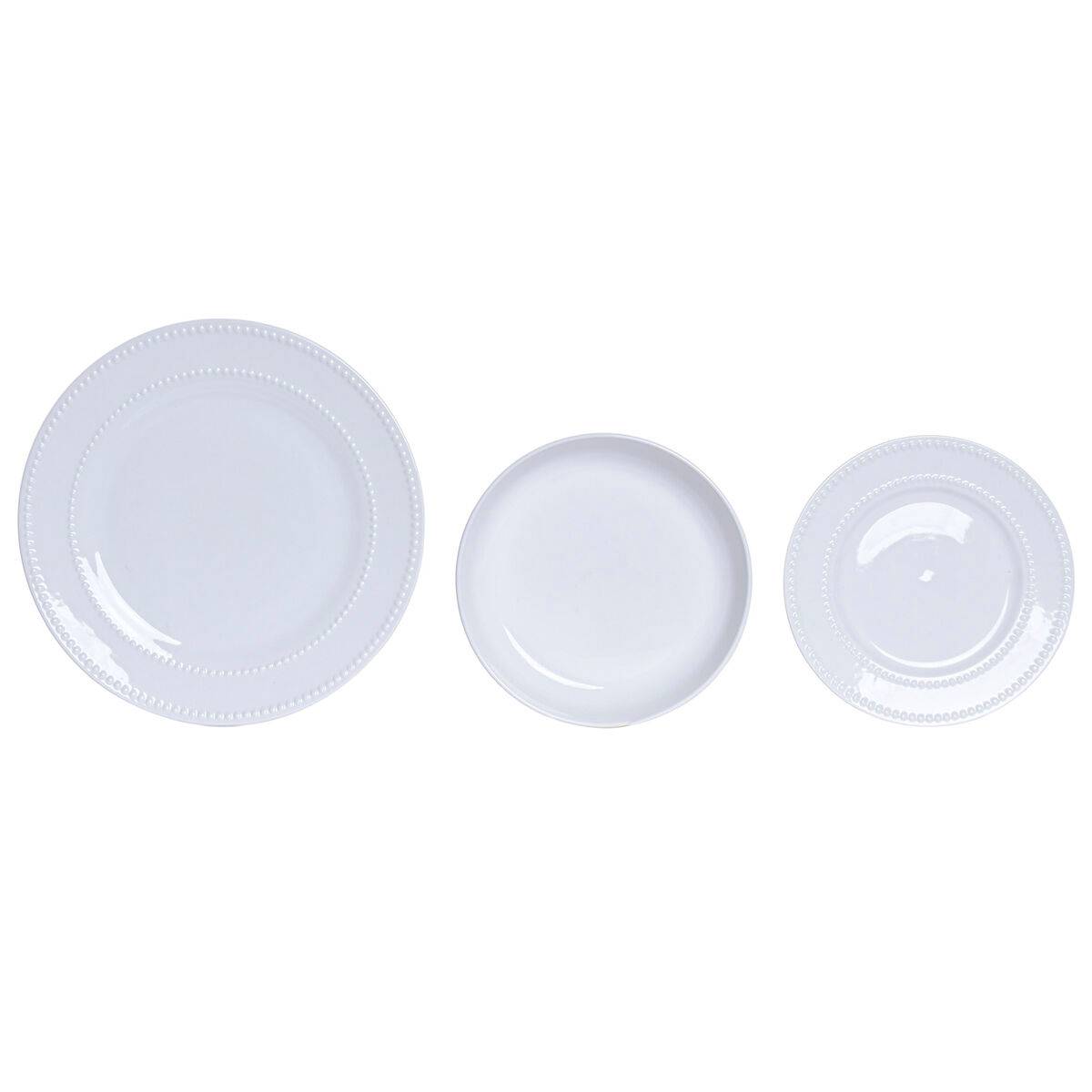 Set de Vajilla Home ESPRIT Blanco Porcelana Glam 18 Piezas