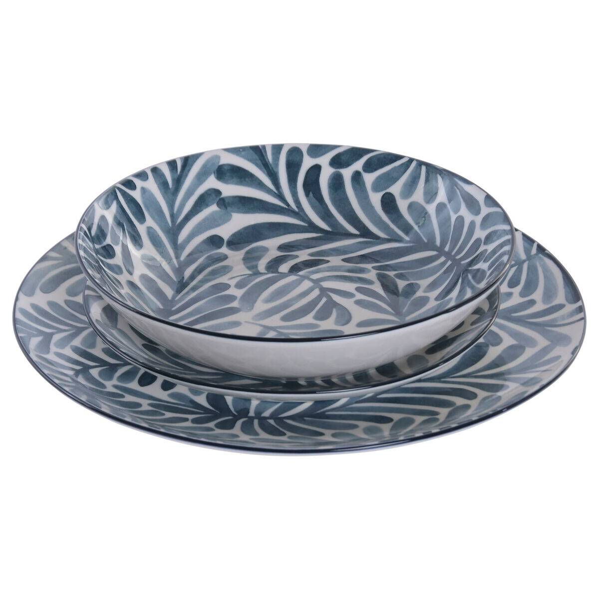 Set de Vajilla Home ESPRIT Azul Porcelana 18 Piezas
