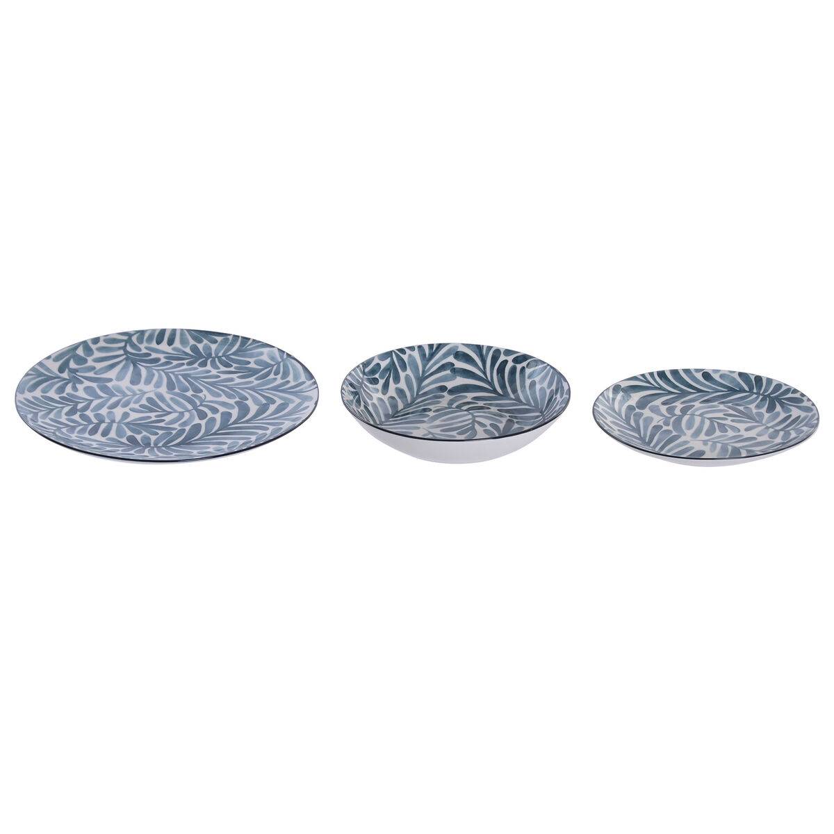 Set de Vajilla Home ESPRIT Azul Porcelana 18 Piezas